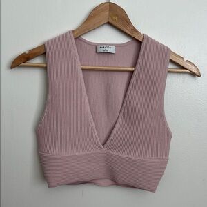 ARITZIA Babaton Mauve Pink Sculpt Knit Top Size S